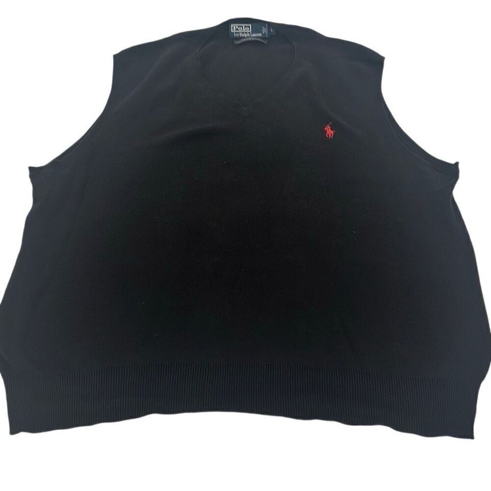 Polo Ralph Lauren Pima Cotton Sweater Vest - L - Black